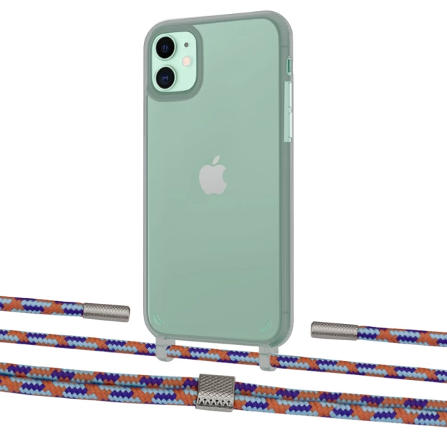 Чехол Upex Crossbody Protection Case для iPhone 11 Dark with Twine Blue Sunset and Fausset Silver (UP84057)