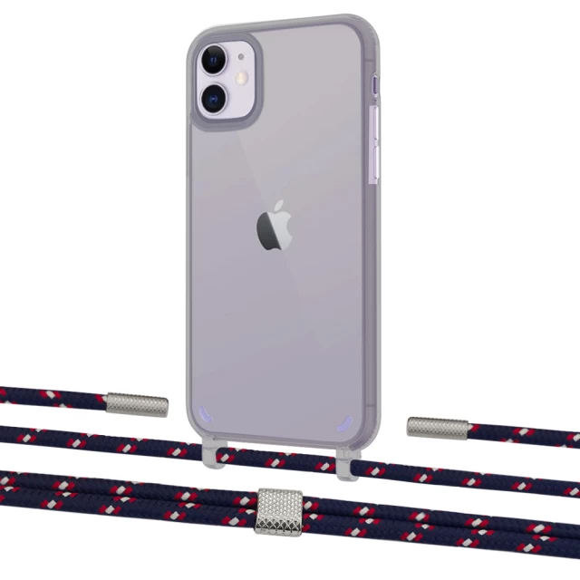 Чохол Upex Crossbody Protection Case для iPhone 11 Dark with Twine Blue Marine and Fausset Silver (UP84059)