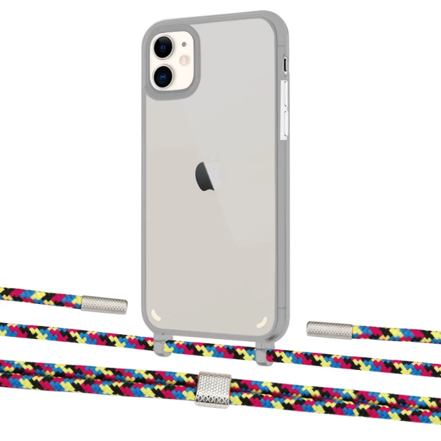 Чехол Upex Crossbody Protection Case для iPhone 11 Dark with Twine Critical Camouflage and Fausset Silver (UP84060)