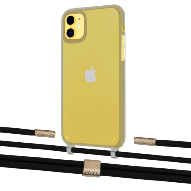 Чехол Upex Crossbody Protection Case для iPhone 11 Dark with Twine Black  and Fausset Gold (UP84061)