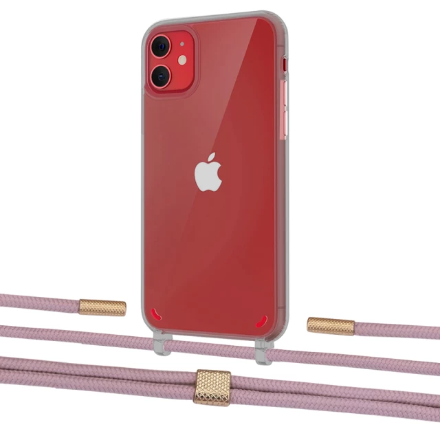 Чохол Upex Crossbody Protection Case для iPhone 11 Dark with Twine Rose Gold and Fausset Gold (UP84063)