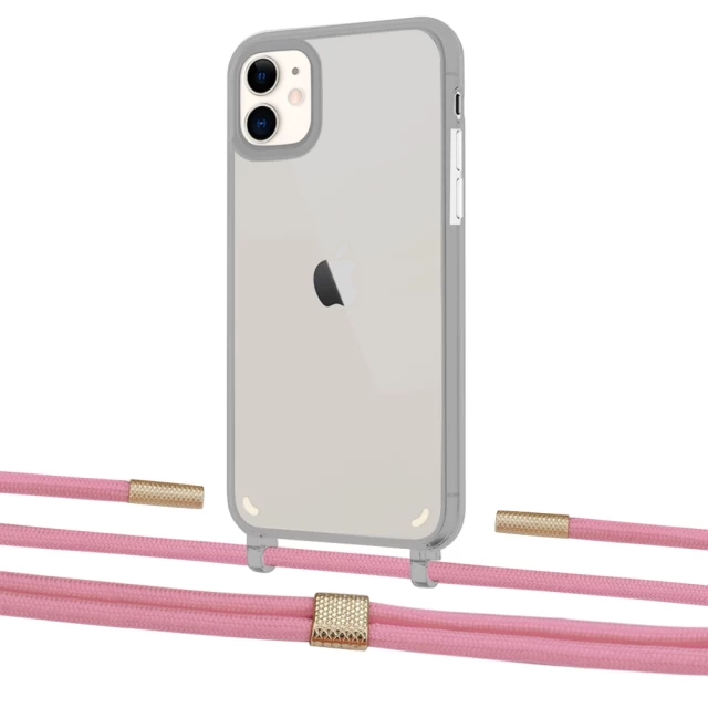 Чохол Upex Crossbody Protection Case для iPhone 11 Dark with Twine Coral and Fausset Gold (UP84064)