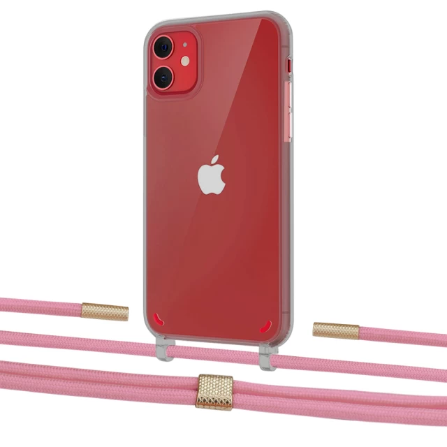 Чохол Upex Crossbody Protection Case для iPhone 11 Dark with Twine Coral and Fausset Gold (UP84064)