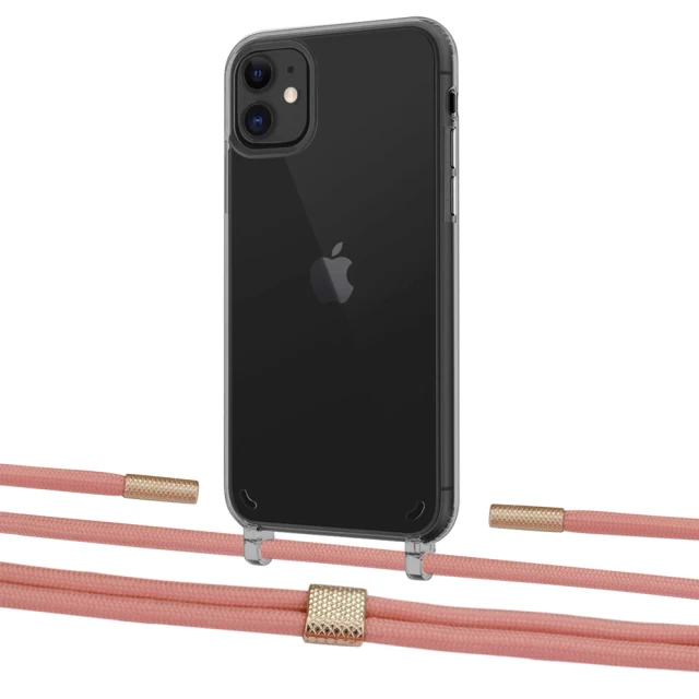 Чехол Upex Crossbody Protection Case для iPhone 11 Dark with Twine Cantaloupe and Fausset Gold (UP84066)