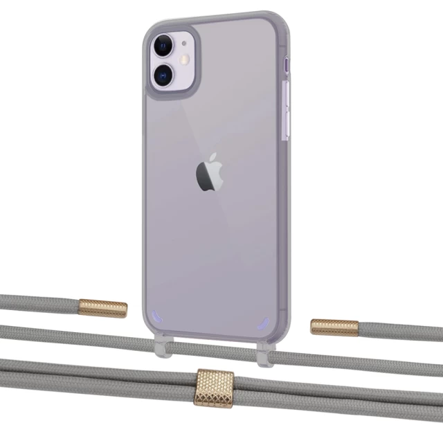 Чохол Upex Crossbody Protection Case для iPhone 11 Dark with Twine Gray and Fausset Gold (UP84069)