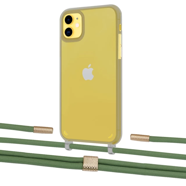 Чохол Upex Crossbody Protection Case для iPhone 11 Dark with Twine Mint and Fausset Gold (UP84070)