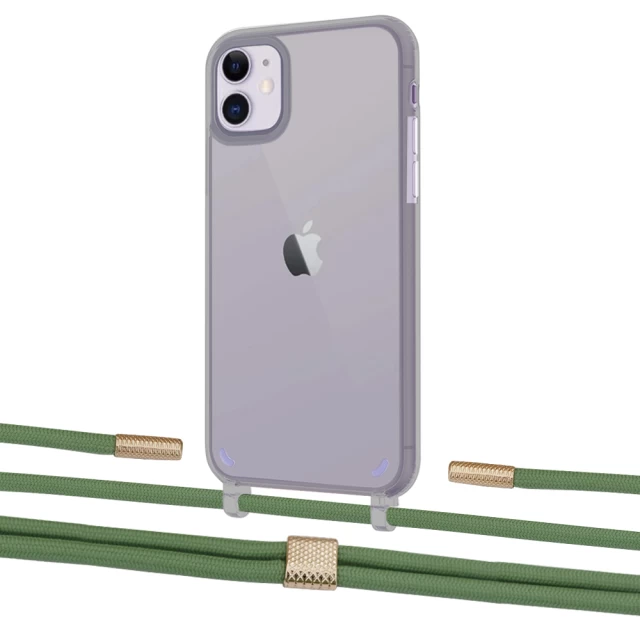 Чохол Upex Crossbody Protection Case для iPhone 11 Dark with Twine Mint and Fausset Gold (UP84070)