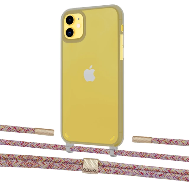 Чехол Upex Crossbody Protection Case для iPhone 11 Dark with Twine Mulberry and Fausset Gold (UP84071)