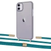 Чохол Upex Crossbody Protection Case для iPhone 11 Dark with Twine Cyan and Fausset Gold (UP84072)