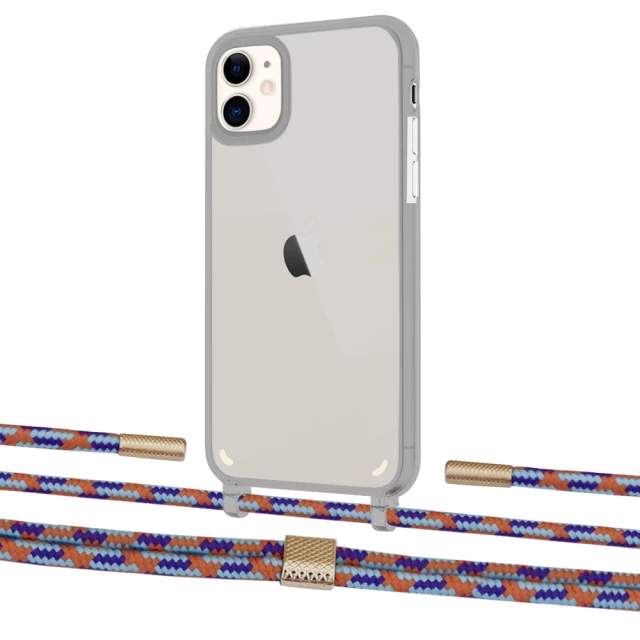 Чохол Upex Crossbody Protection Case для iPhone 11 Dark with Twine Blue Sunset and Fausset Gold (UP84074)