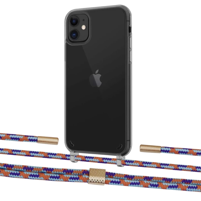 Чохол Upex Crossbody Protection Case для iPhone 11 Dark with Twine Blue Sunset and Fausset Gold (UP84074)