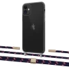 Чехол Upex Crossbody Protection Case для iPhone 11 Dark with Twine Blue Marine and Fausset Gold (UP84076)