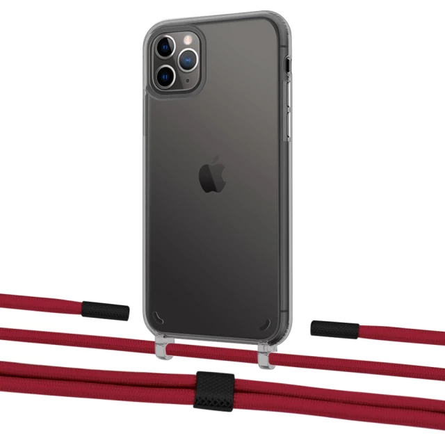 Чохол Upex Crossbody Protection Case для iPhone 11 Pro Dark with Twine Red and Fausset Matte Black (UP84082)