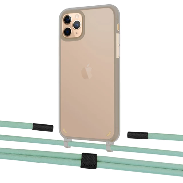 Чохол Upex Crossbody Protection Case для iPhone 11 Pro Dark with Twine Pistachio and Fausset Matte Black (UP84085)