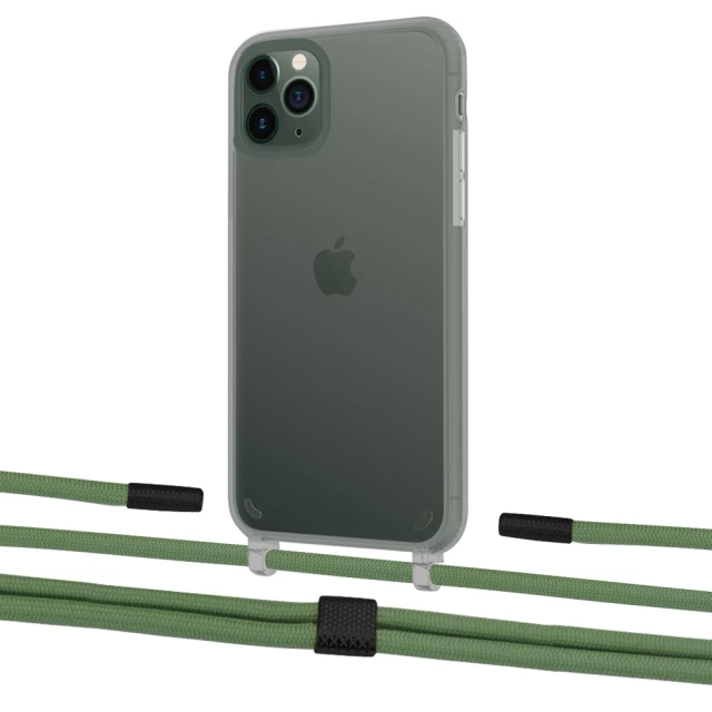 Чехол Upex Crossbody Protection Case для iPhone 11 Pro Dark with Twine Mint and Fausset Matte Black (UP84087)