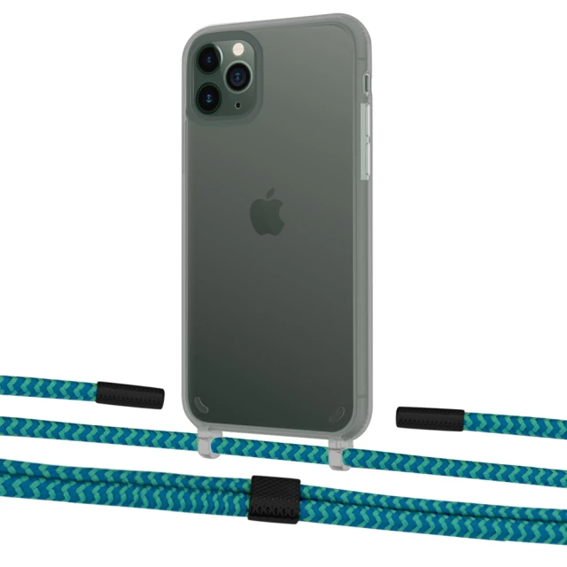 Чохол Upex Crossbody Protection Case для iPhone 11 Pro Dark with Twine Cyan and Fausset Matte Black (UP84089)