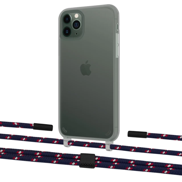 Чехол Upex Crossbody Protection Case для iPhone 11 Pro Dark with Twine Blue Marine and Fausset Matte Black (UP84093)