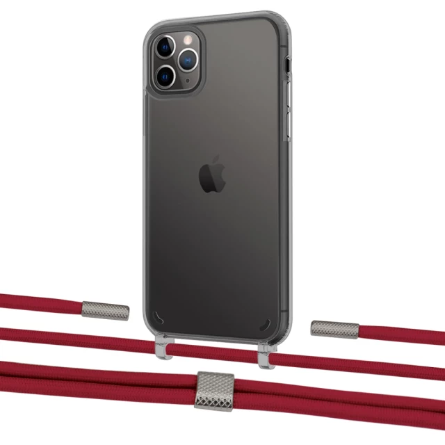 Чохол Upex Crossbody Protection Case для iPhone 11 Pro Dark with Twine Red and Fausset Silver (UP84099)