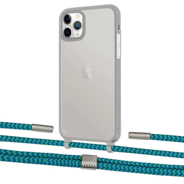 Чехол Upex Crossbody Protection Case для iPhone 11 Pro Dark with Twine Cyan and Fausset Silver (UP84106)