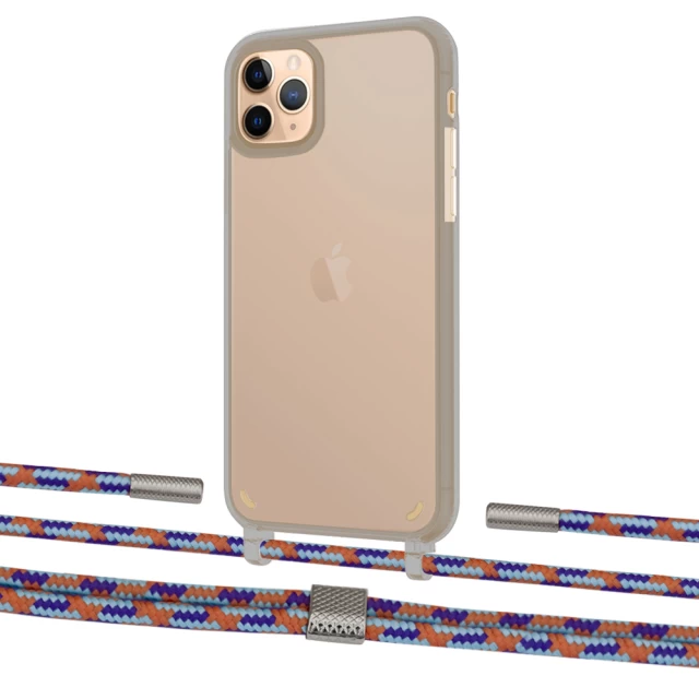 Чехол Upex Crossbody Protection Case для iPhone 11 Pro Dark with Twine Blue Sunset and Fausset Silver (UP84108)