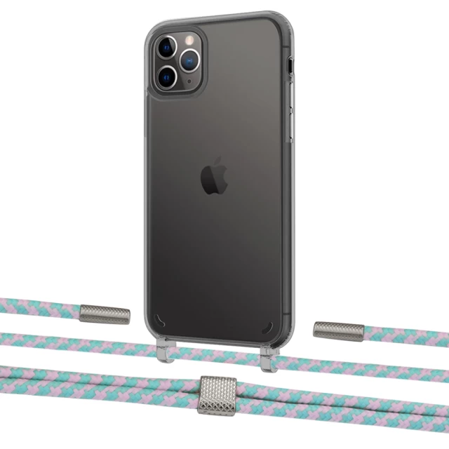 Чохол Upex Crossbody Protection Case для iPhone 11 Pro Dark with Twine Turquoise and Fausset Silver (UP84109)