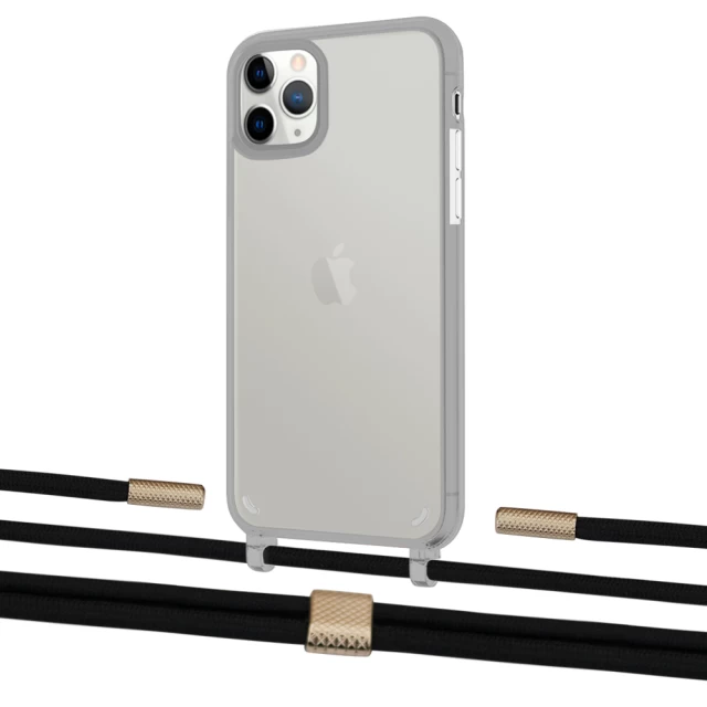 Чохол Upex Crossbody Protection Case для iPhone 11 Pro Dark with Twine Black  and Fausset Gold (UP84112)