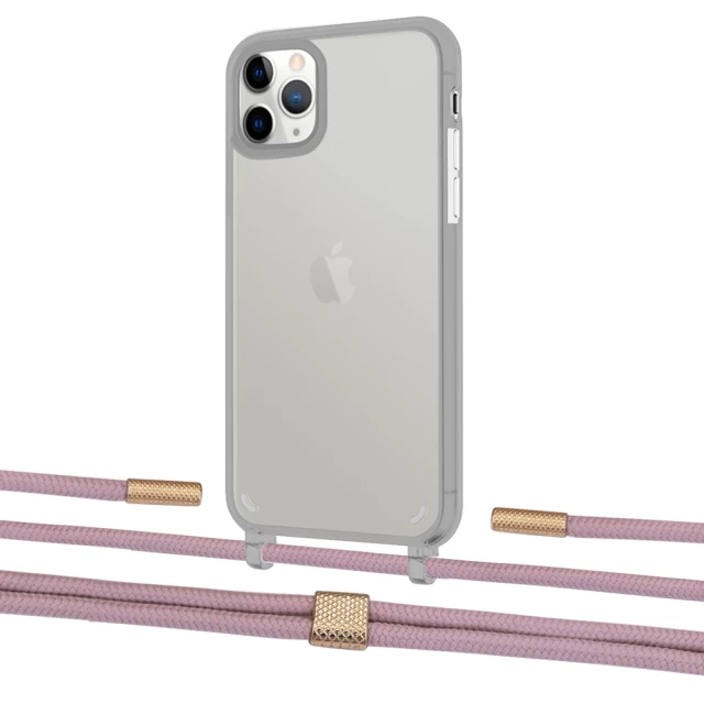 Чехол Upex Crossbody Protection Case для iPhone 11 Pro Max Dark with Twine Rose Gold and Fausset Gold (UP84165)