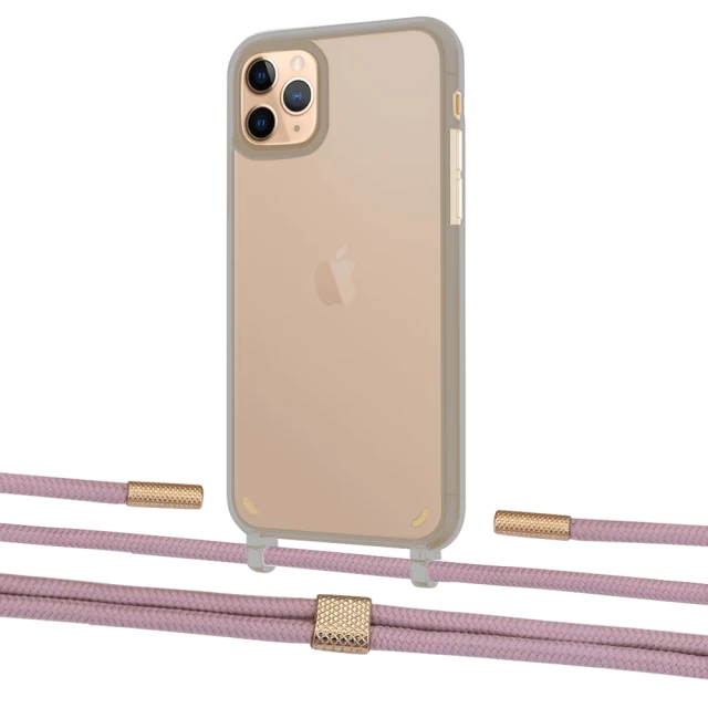 Чохол Upex Crossbody Protection Case для iPhone 11 Pro Dark with Twine Rose Gold and Fausset Gold (UP84114)