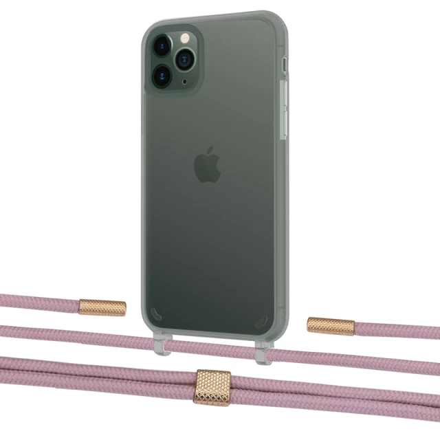 Чохол Upex Crossbody Protection Case для iPhone 11 Pro Max Dark with Twine Rose Gold and Fausset Gold (UP84165)