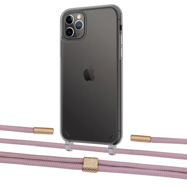 Чохол Upex Crossbody Protection Case для iPhone 11 Pro Max Dark with Twine Rose Gold and Fausset Gold (UP84165)