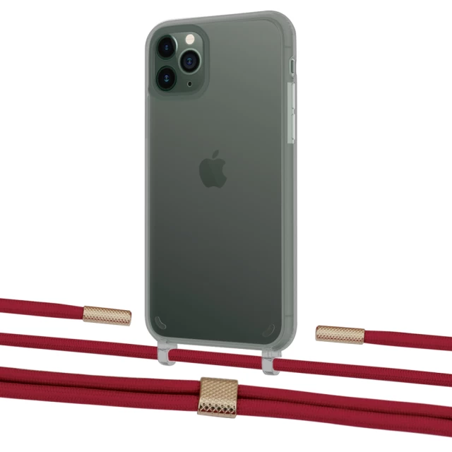 Чохол Upex Crossbody Protection Case для iPhone 11 Pro Max Dark with Twine Red and Fausset Gold (UP84167)