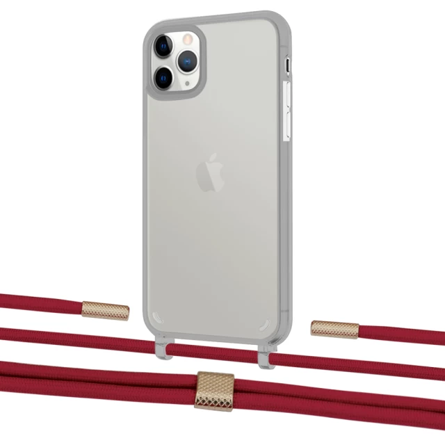 Чехол Upex Crossbody Protection Case для iPhone 11 Pro Max Dark with Twine Red and Fausset Gold (UP84167)