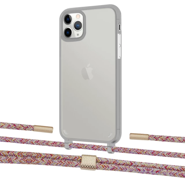 Чехол Upex Crossbody Protection Case для iPhone 11 Pro Dark with Twine Mulberry and Fausset Gold (UP84122)