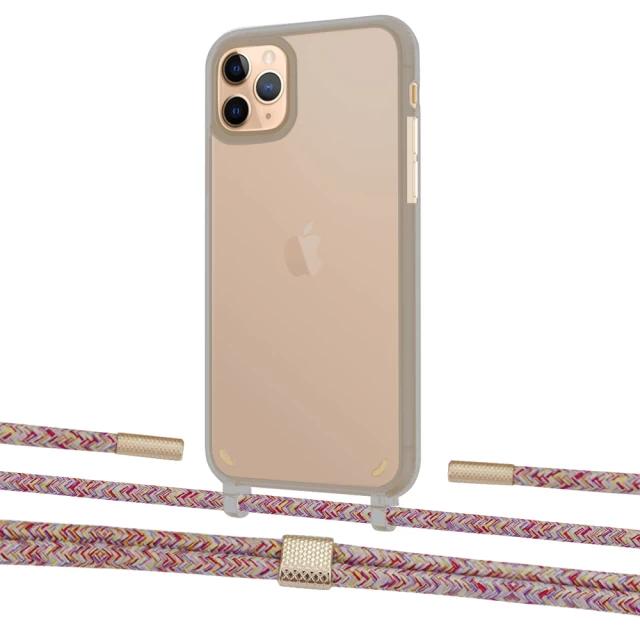 Чехол Upex Crossbody Protection Case для iPhone 11 Pro Max Dark with Twine Mulberry and Fausset Gold (UP84173)