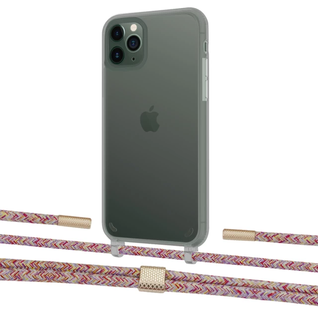 Чохол Upex Crossbody Protection Case для iPhone 11 Pro Max Dark with Twine Mulberry and Fausset Gold (UP84173)