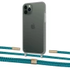 Чохол Upex Crossbody Protection Case для iPhone 11 Pro Max Dark with Twine Cyan and Fausset Gold (UP84174)