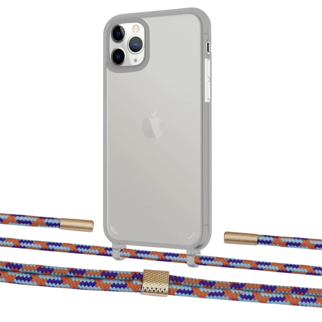 Чохол Upex Crossbody Protection Case для iPhone 11 Pro Max Dark with Twine Blue Sunset and Fausset Gold (UP84176)