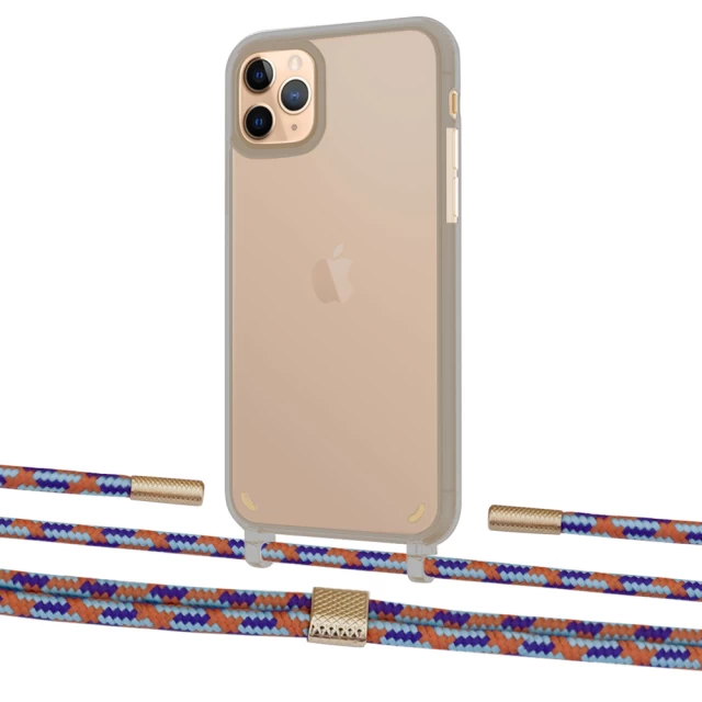 Чехол Upex Crossbody Protection Case для iPhone 11 Pro Max Dark with Twine Blue Sunset and Fausset Gold (UP84176)