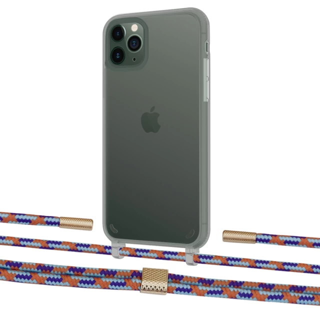 Чехол Upex Crossbody Protection Case для iPhone 11 Pro Max Dark with Twine Blue Sunset and Fausset Gold (UP84176)