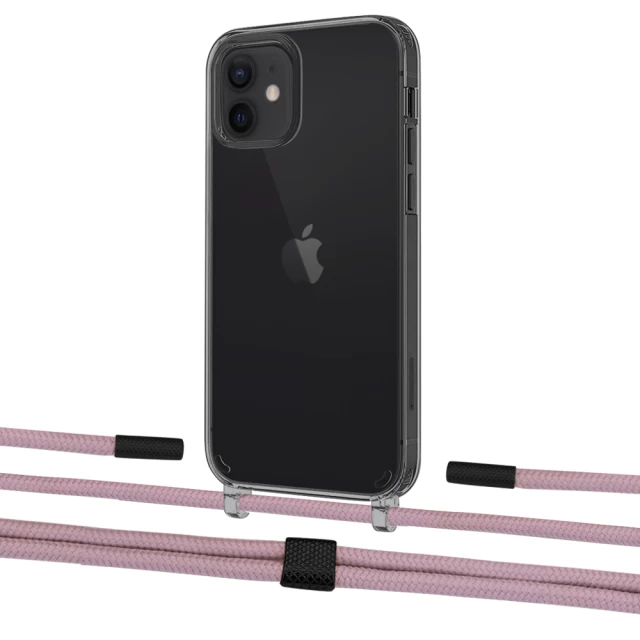 Чехол Upex Crossbody Protection Case для iPhone 12 mini Dark with Twine Rose Gold and Fausset Matte Black (UP84233)