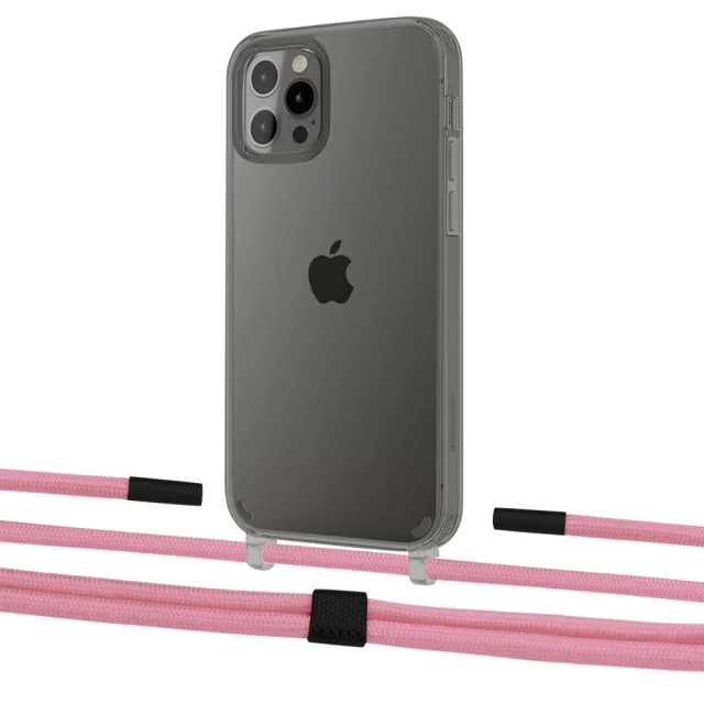 Чехол Upex Crossbody Protection Case для iPhone 12 | 12 Pro Dark with Twine Coral and Fausset Matte Black (UP84183)