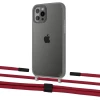 Чехол Upex Crossbody Protection Case для iPhone 12 | 12 Pro Dark with Twine Red and Fausset Matte Black (UP84184)