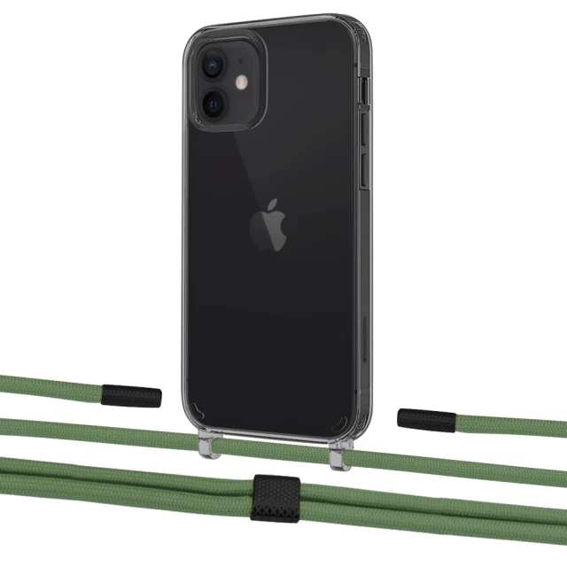 Чохол Upex Crossbody Protection Case для iPhone 12 mini Dark with Twine Mint and Fausset Matte Black (UP84240)