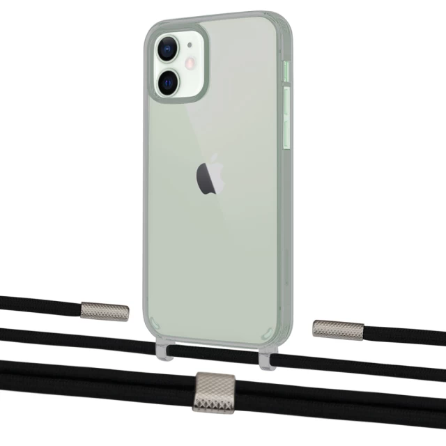 Чохол Upex Crossbody Protection Case для iPhone 12 mini Dark with Twine Black  and Fausset Silver (UP84248)
