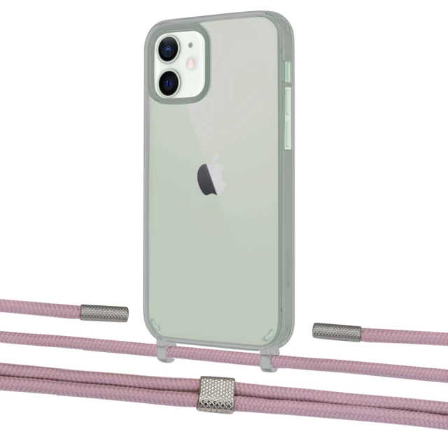 Чехол Upex Crossbody Protection Case для iPhone 12 mini Dark with Twine Rose Gold and Fausset Silver (UP84250)