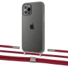 Чехол Upex Crossbody Protection Case для iPhone 12 | 12 Pro Dark with Twine Red and Fausset Silver (UP84201)