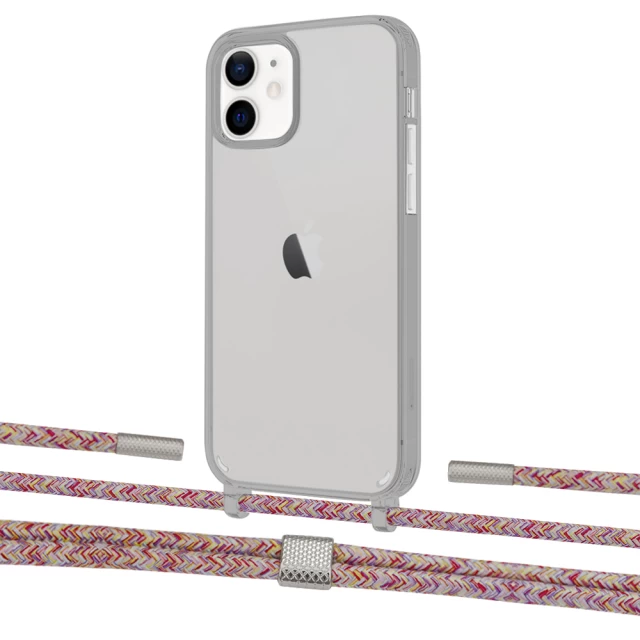 Чохол Upex Crossbody Protection Case для iPhone 12 mini Dark with Twine Mulberry and Fausset Silver (UP84258)