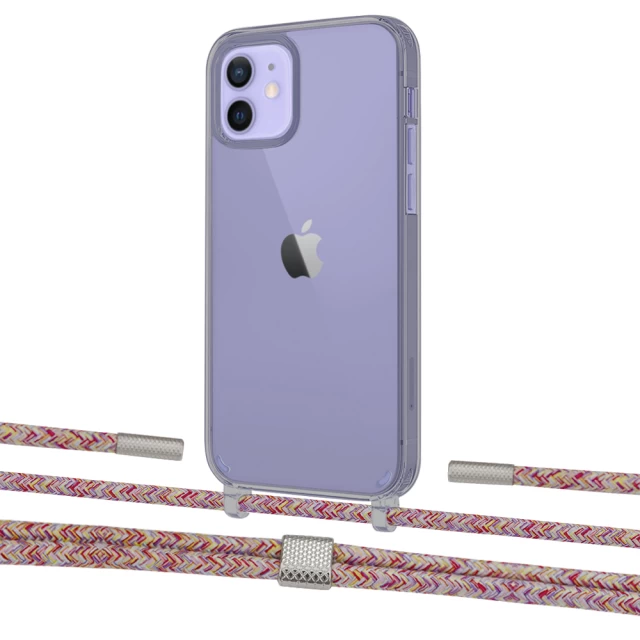 Чохол Upex Crossbody Protection Case для iPhone 12 mini Dark with Twine Mulberry and Fausset Silver (UP84258)