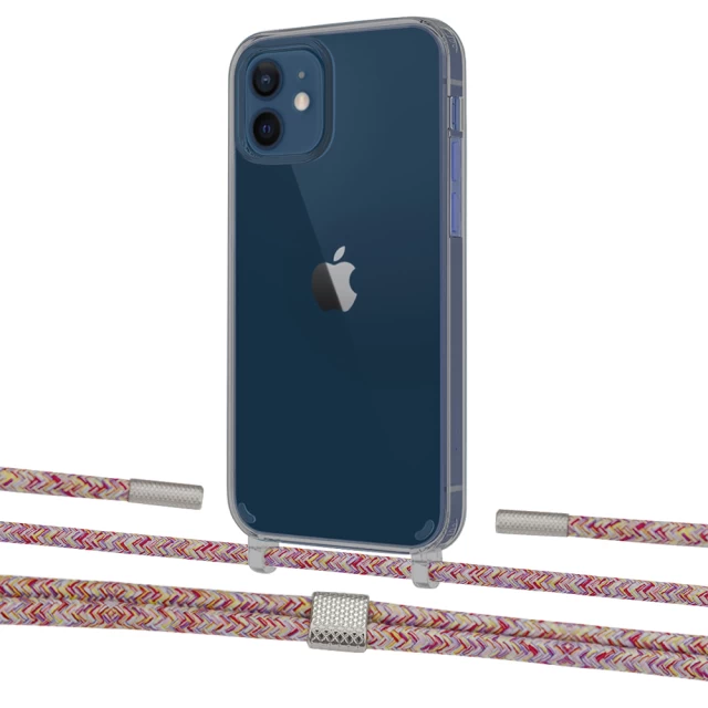 Чохол Upex Crossbody Protection Case для iPhone 12 | 12 Pro Dark with Twine Mulberry and Fausset Silver (UP84207)