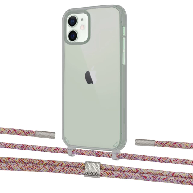 Чехол Upex Crossbody Protection Case для iPhone 12 mini Dark with Twine Mulberry and Fausset Silver (UP84258)